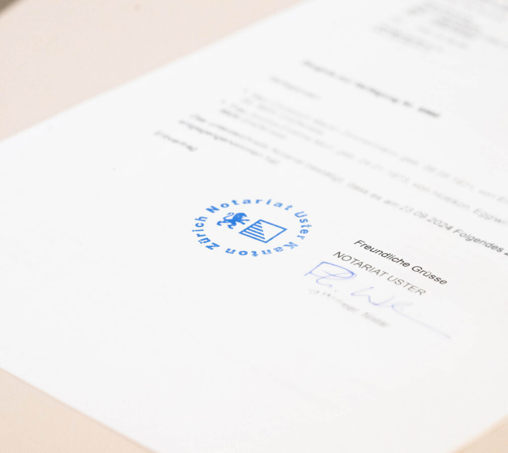 Notariat Uster Dokument